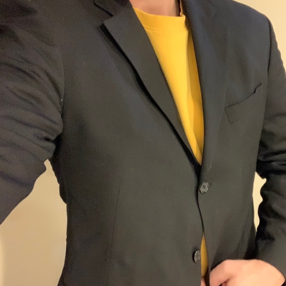 Black suit coat blazer Men’s size 42R 3 button - Picture 1 of 6